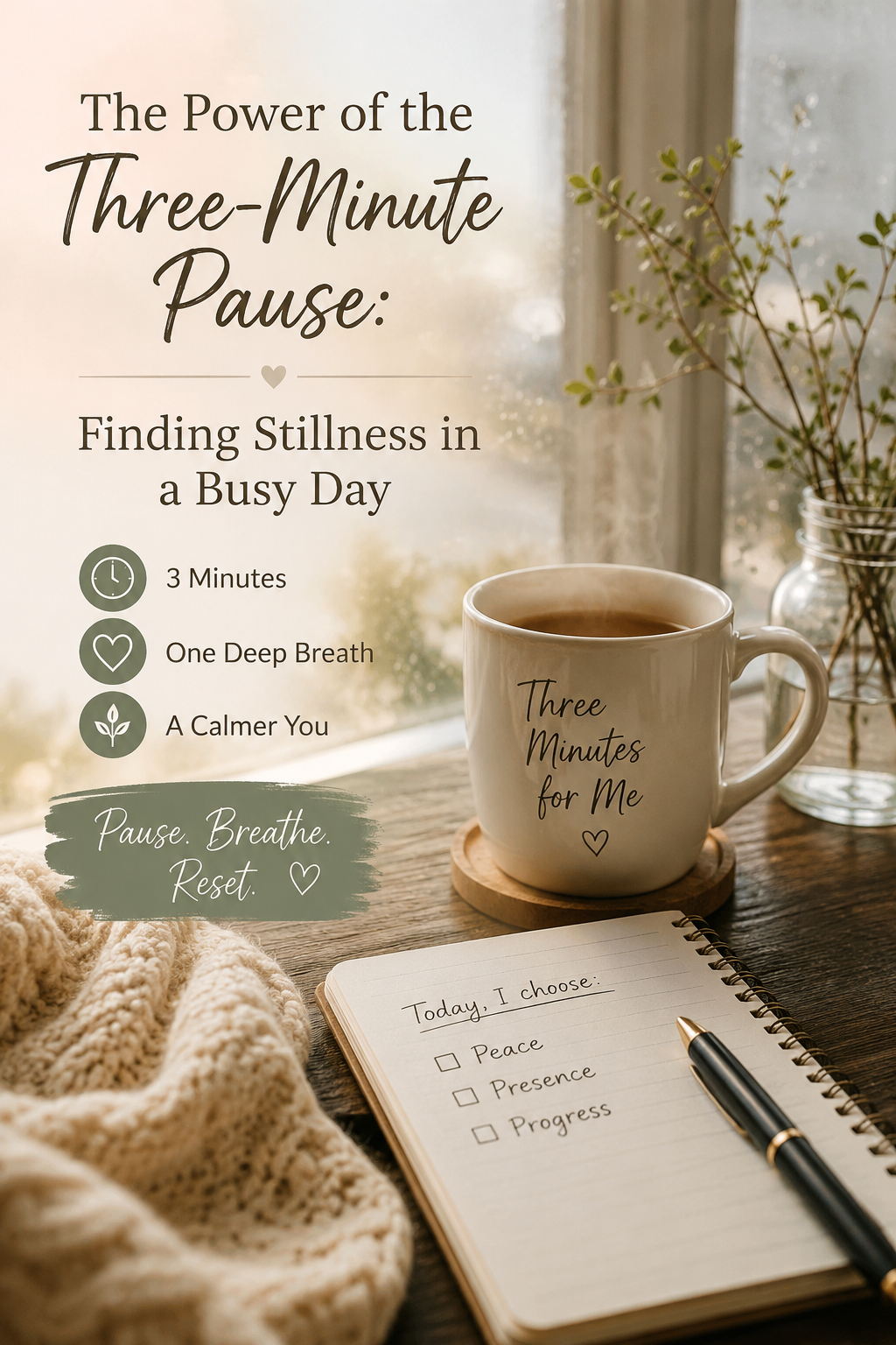 The Power of the Three-Minute Pause: Finding Stillness in a Busy Day